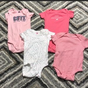 4 Carter's short sleeve baby girl bodysuits